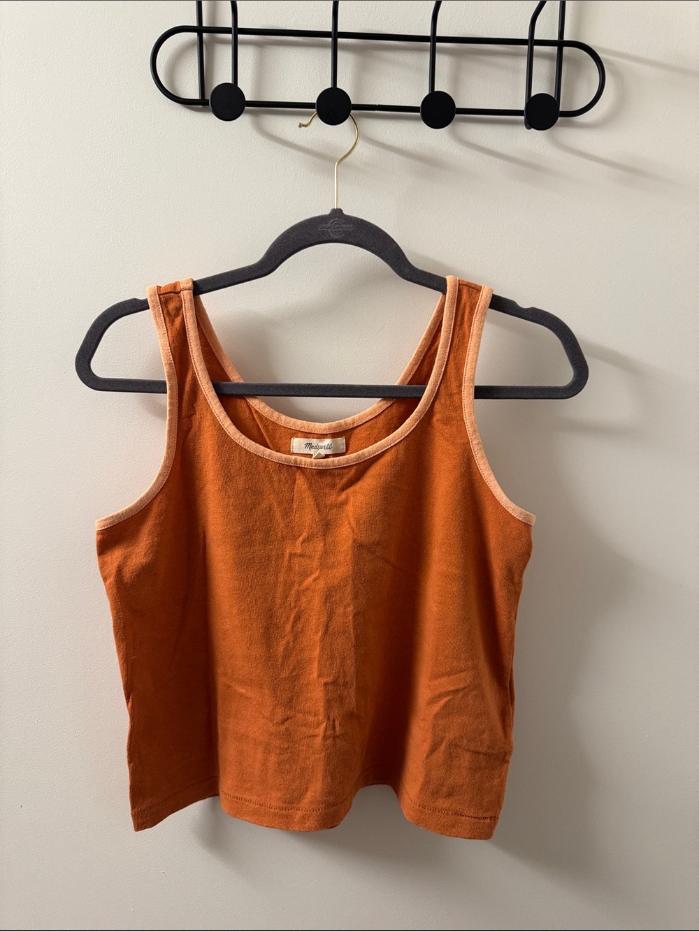 Madewell Orange Sleeveless Tank Top - Women's Casual Crop